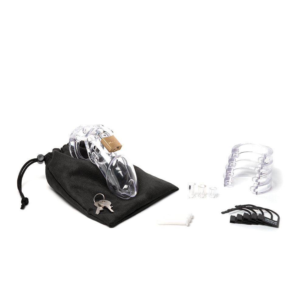 Cb 6000 Chastity Cock Cage Kit Clear Clear 3.25 Inch Cock Cage Kit