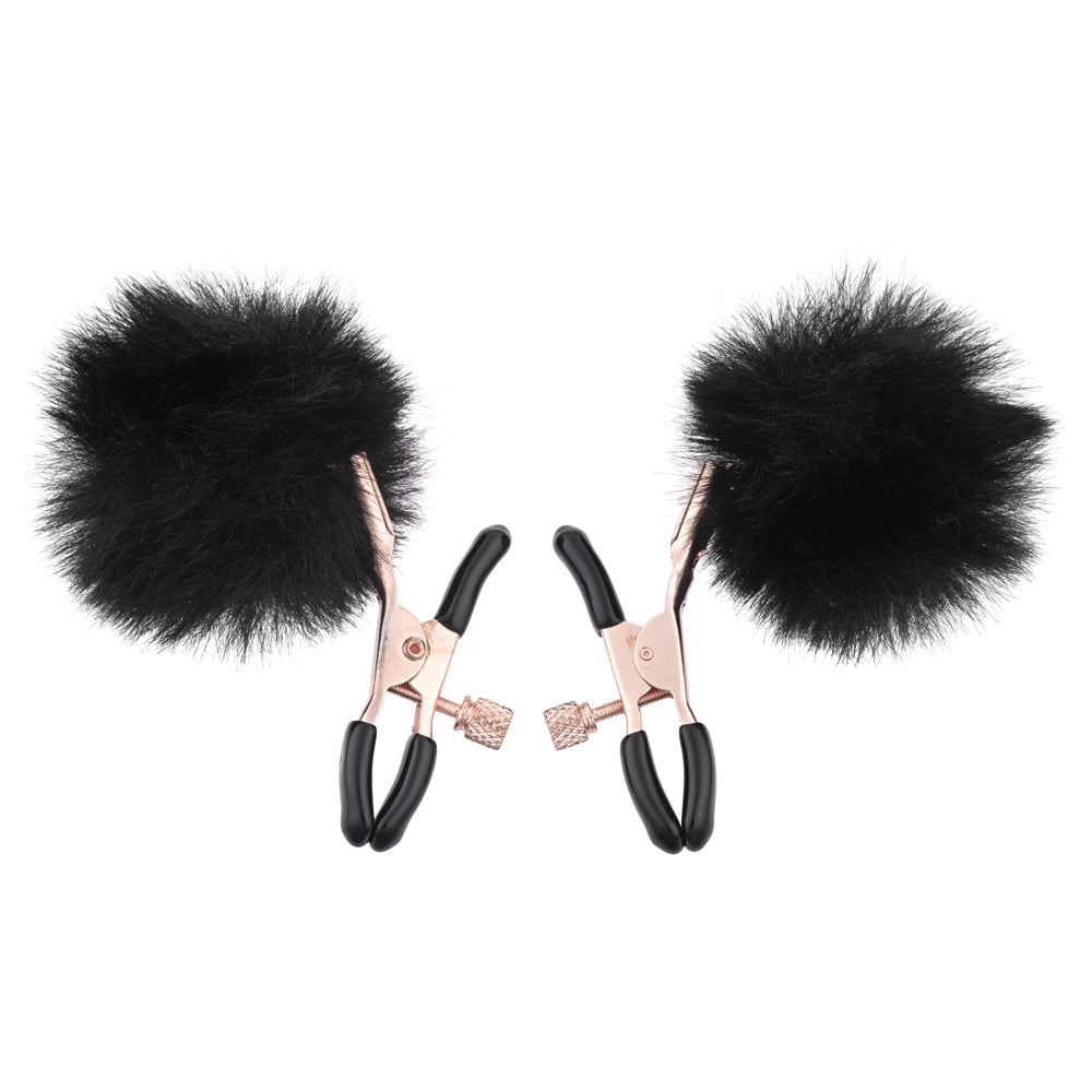 Sex & Mischief Puff Nipple Clamps Black/Gold Nipple Clamps Set Of 2