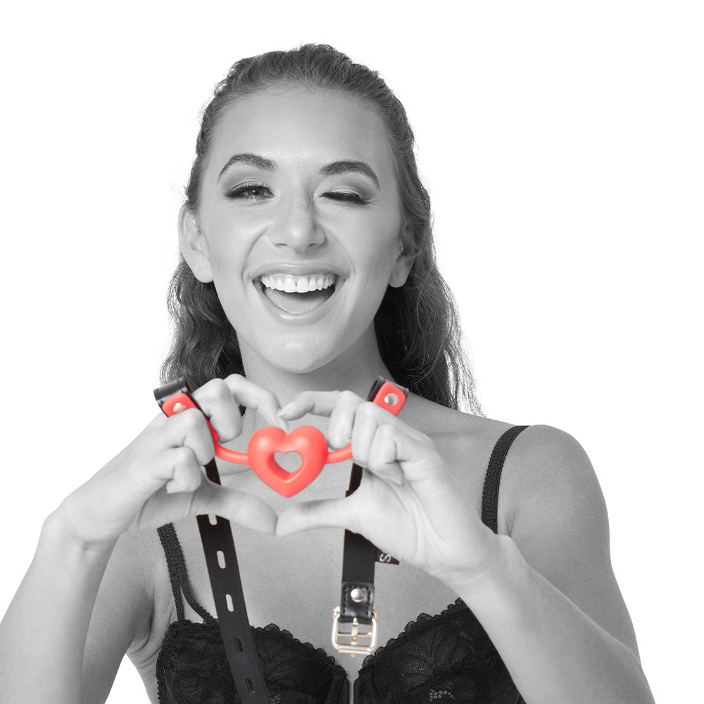Sex & Mischief Amor Ball Gag Red/Black Mouth Restraint