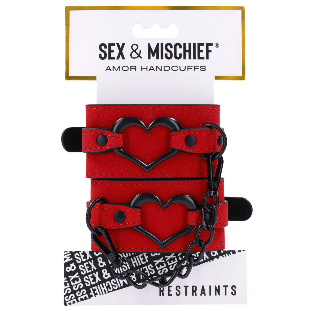 Sex & Mischief Amor Handcuffs Red Restraints
