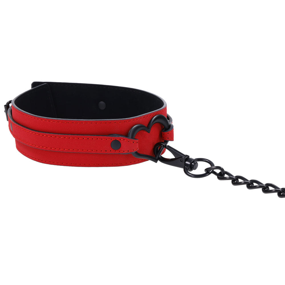 Sex & Mischief Amor Collar And Leash Red Restraint