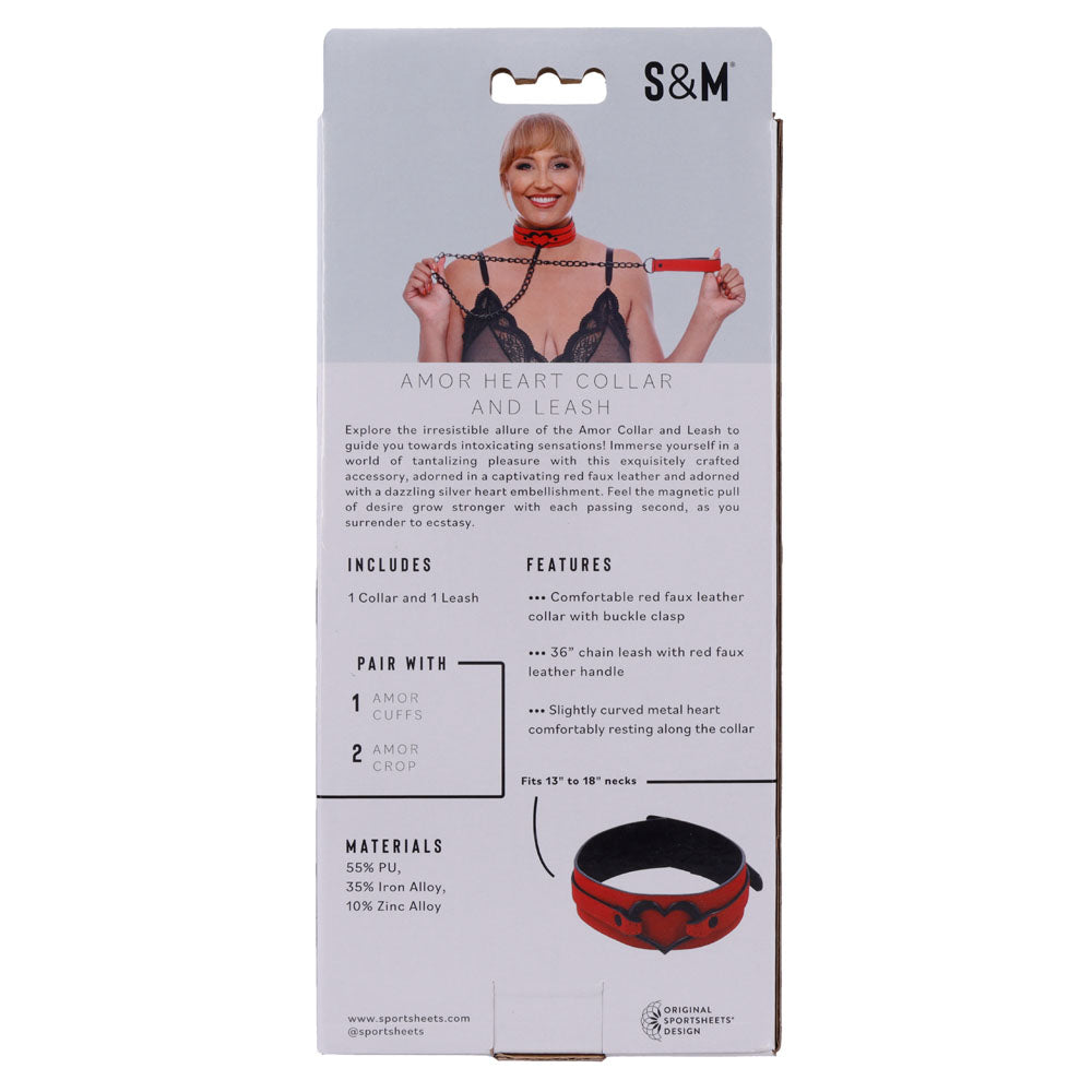 Sex & Mischief Amor Collar And Leash Red Restraint