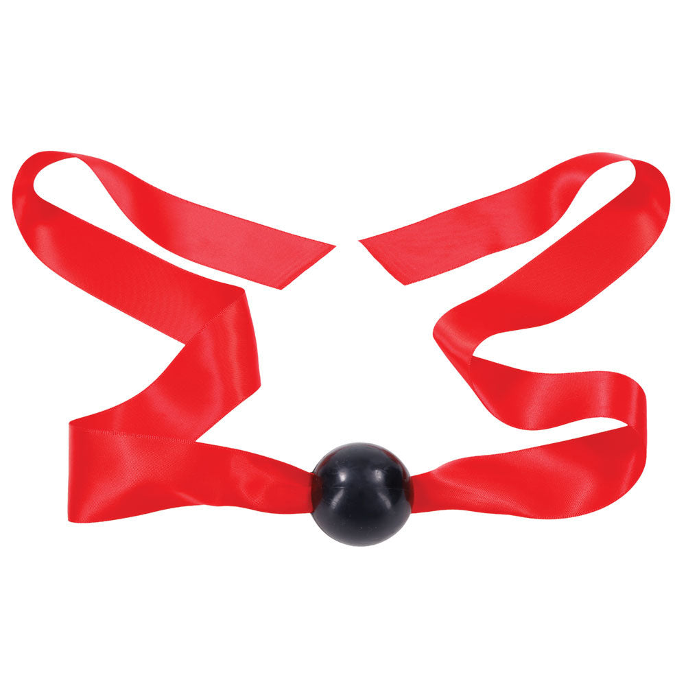 Sex & Mischief Amor Satin Ball Gag Red/Black Mouth Restraint