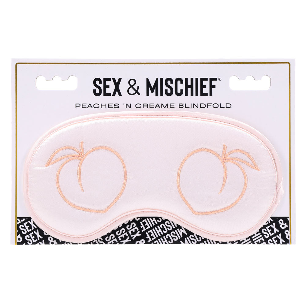 Sex & Mischief Peaches N Crea Me Blindfold Peach Eyemask